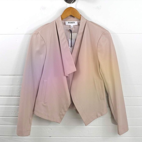 BB Dakota Peppin Drape Front Faux Leather Jacket - Picture 1 of 8